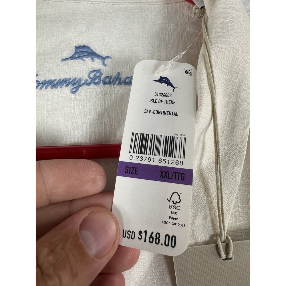 NWT Tommy Bahama Shirt Men's 2XL Isle Be There Silk Camp Hawaii Embroidered $168 - Picture 5 of 9